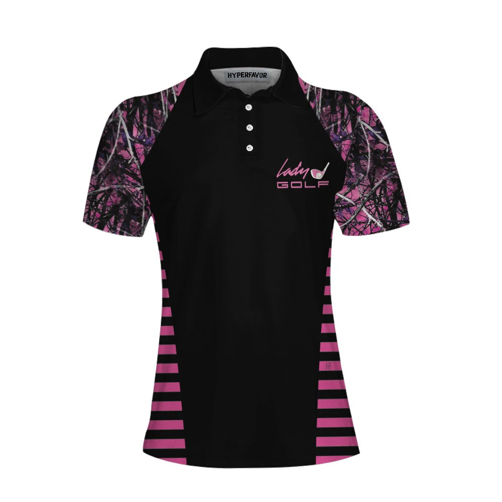 Thinning Layout Sexy Golf Girl Pink Camouflage Pattern Golf Short Sleeve Women Polo Shirt Best Golf Ladies Shirt