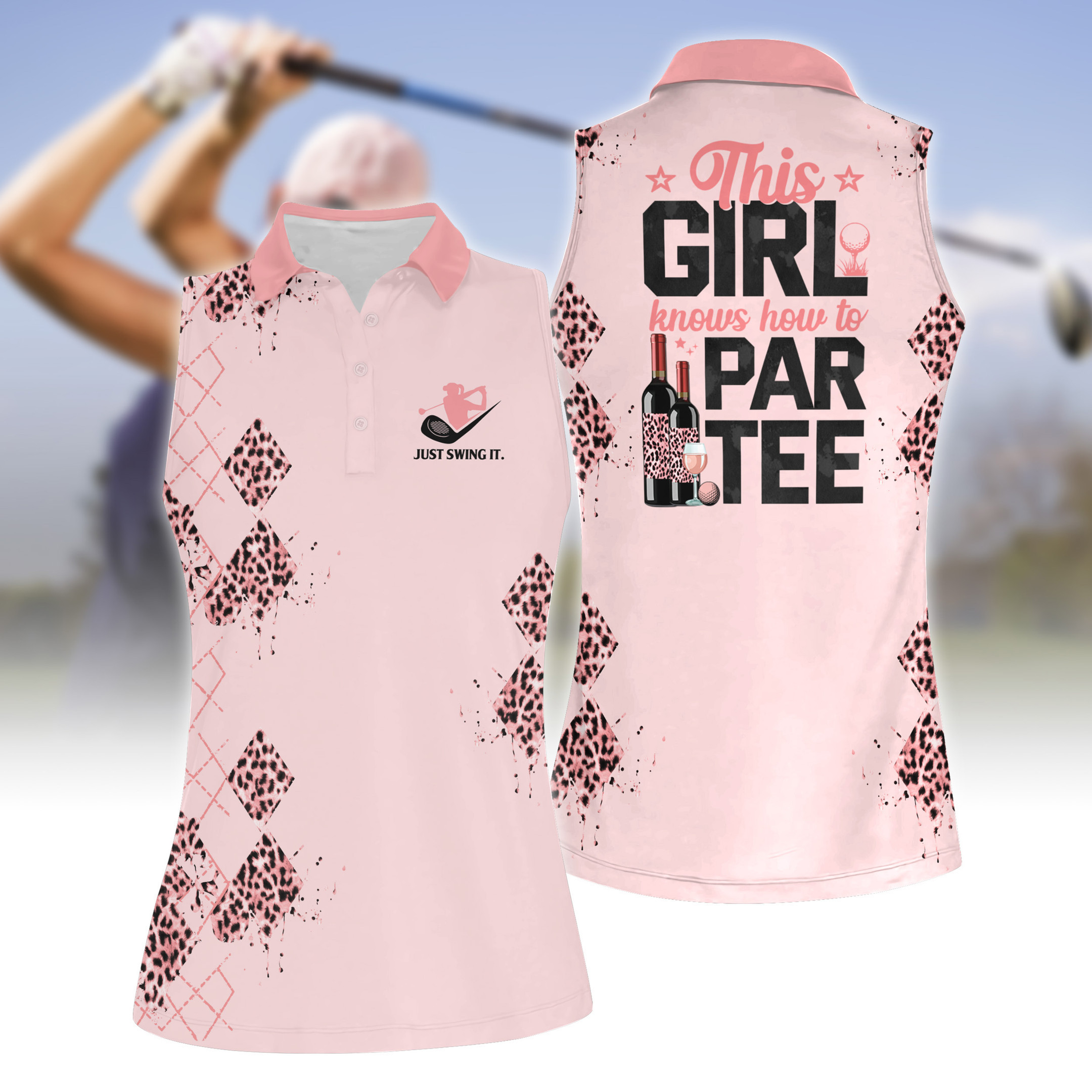 This Girl Knows How To Par Tee Women Short Sleeve Polo Shirt Sleeveless Polo Shirt