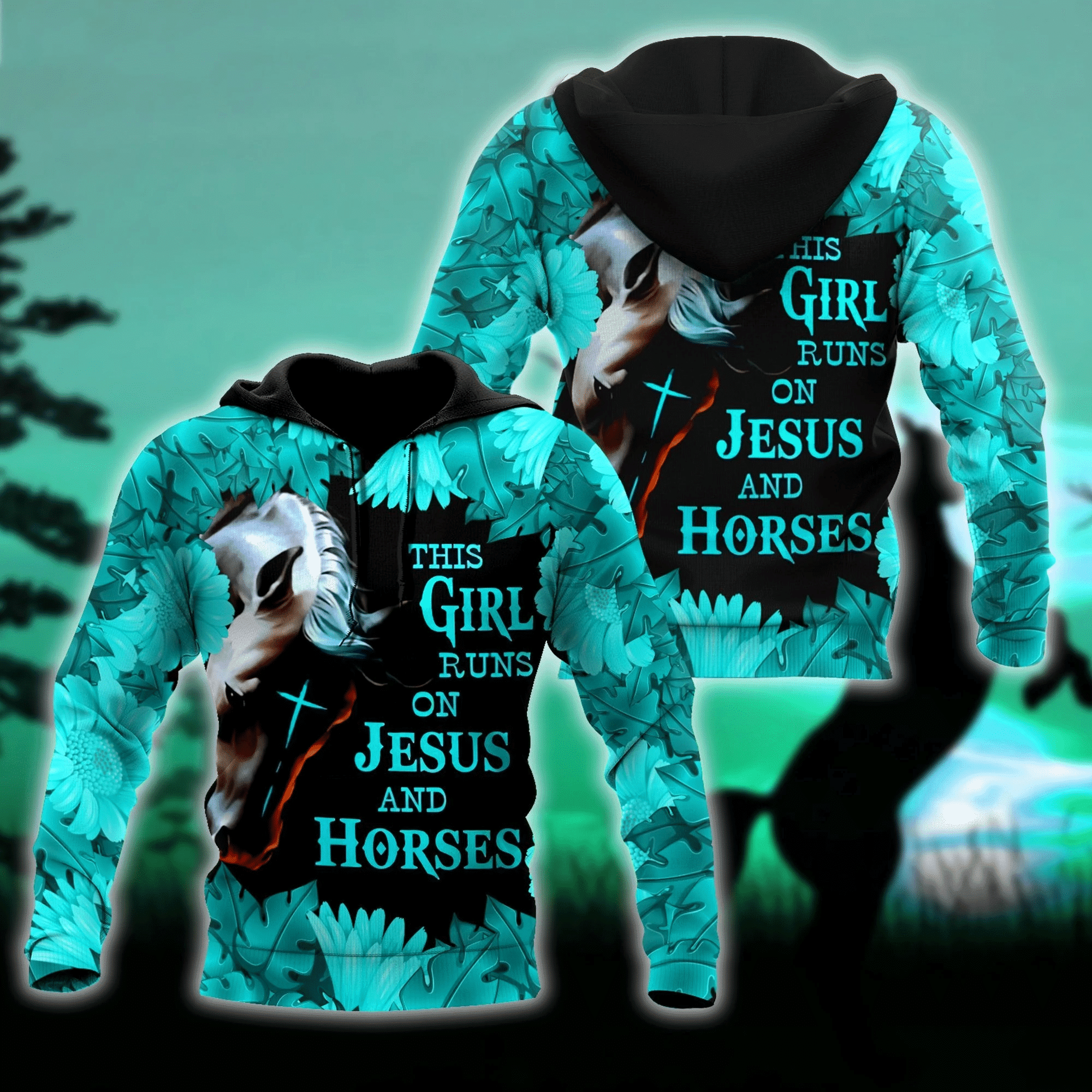 This Girl Runs On Jesus And Horses 3D All Over Print | Hoodie | For Men & Women | Fu