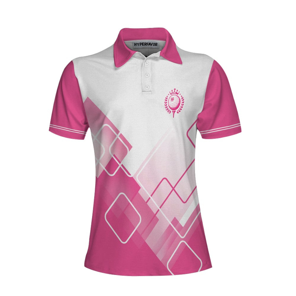 This Girls Got Drive Pink Golf Short Sleeve Women Polo Shirt Pink Pattern Golfing Shirt  Female Golf Gift