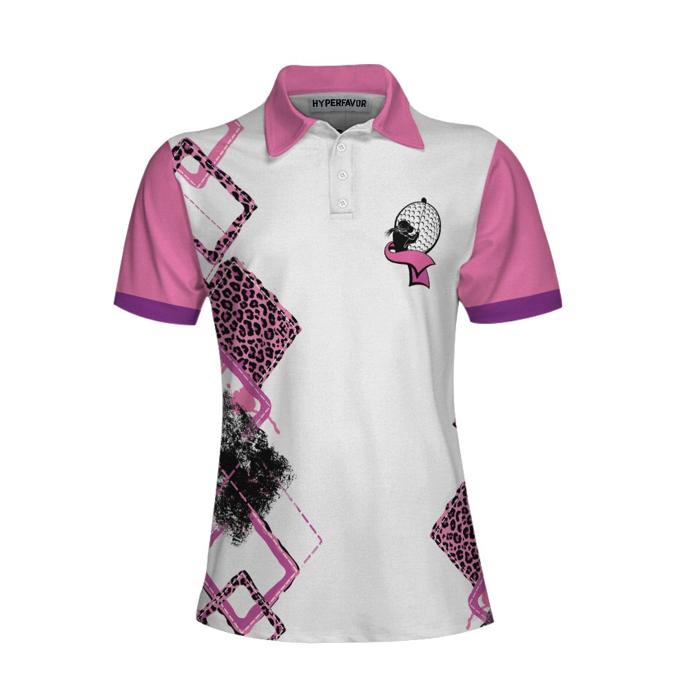 This Girls Got Drive Women Short Sleeve Polo Shirt Pink Leopard Golf Shirt For Female Golfers Best Golf Gift Idea