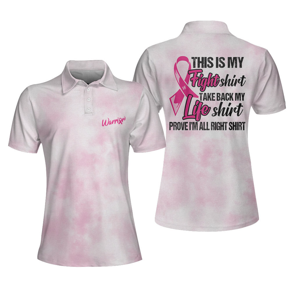 This Is My Fight Shirt Breast Cancer Awareness Short Sleeve Women Polo Shirt Pink Tie Dye Breast Cancer Shirt