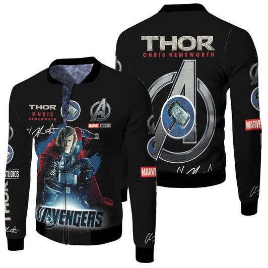 Thor Chris Hemsworth Studios Avengers Signed For Fan Fleece Bomber Jacket