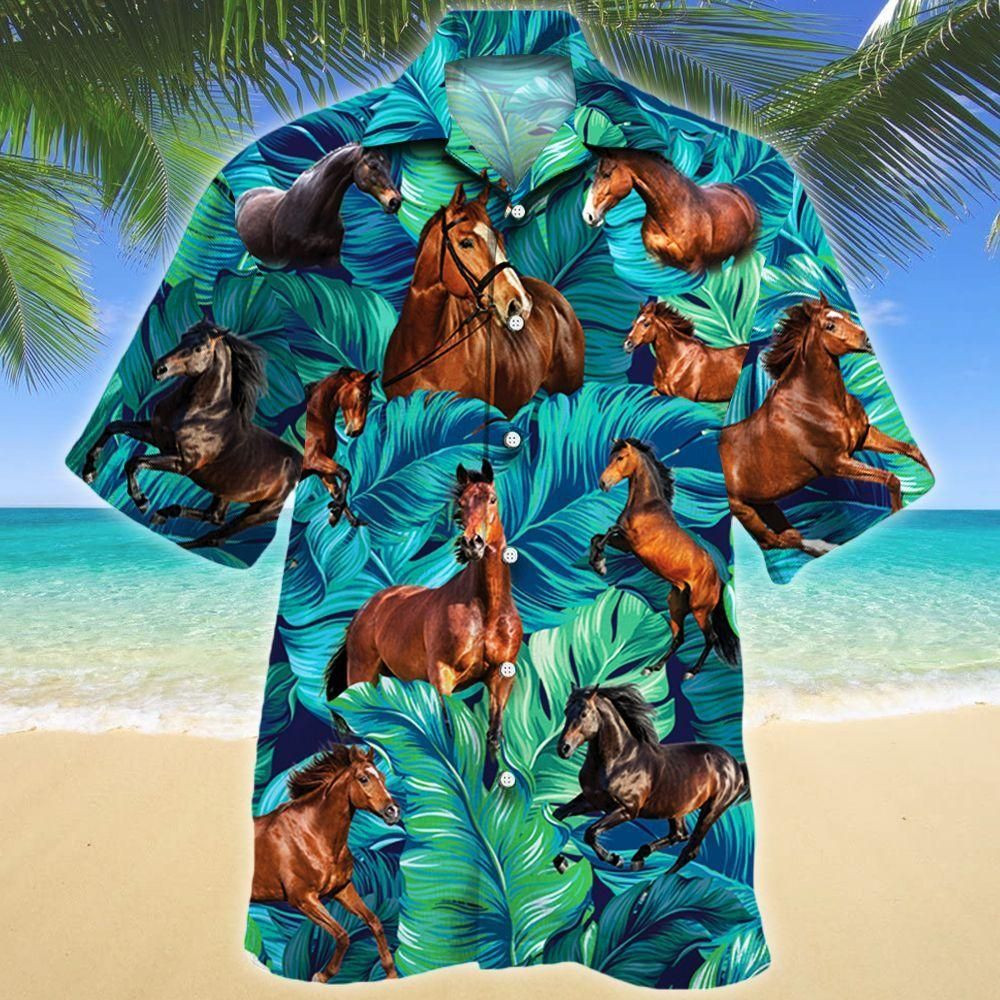 Thoroughbred Horse Lovers Aloha Hawaiian Shirt Colorful Short Sleeve Summer Beach Casual Shirt For Men And Women