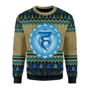 Throat Chakra Ugly Christmas Sweater