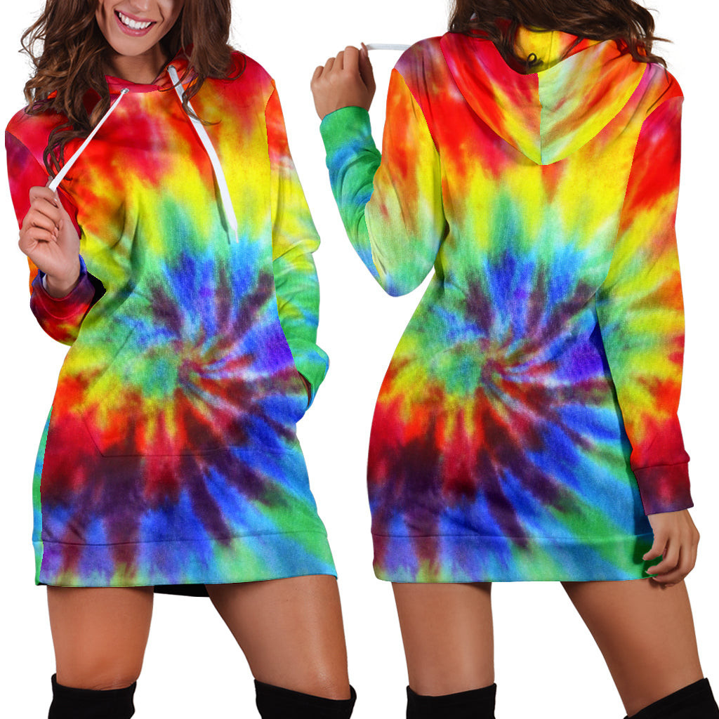 Tie Dye Womens Hoodie Dress 3d All Over Print For Women Hoodie