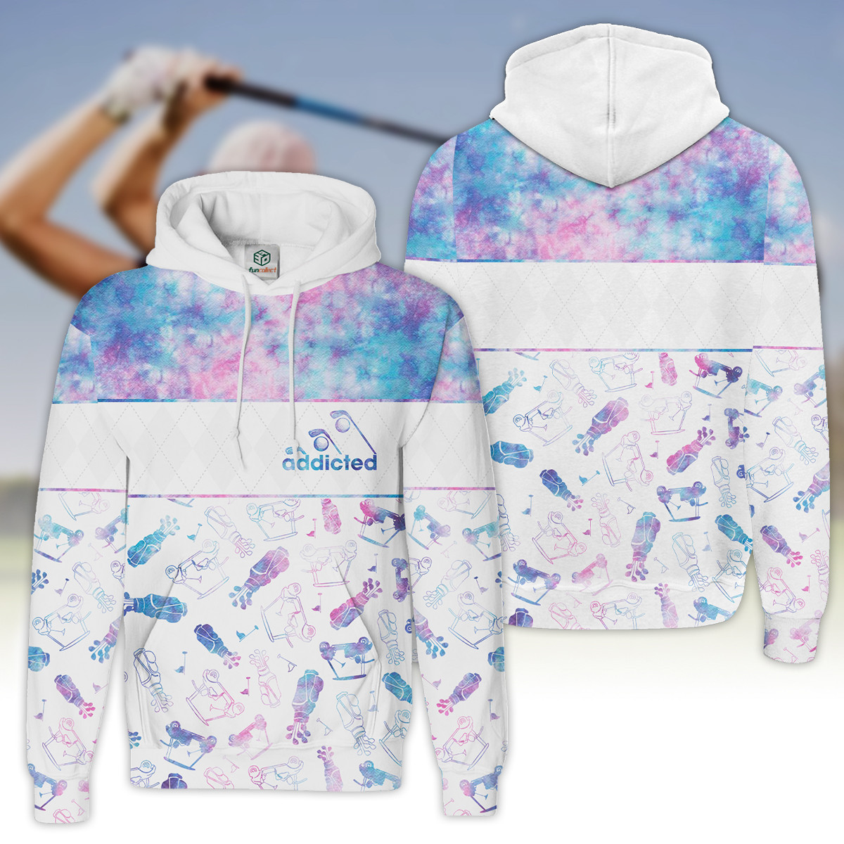 Tie-dye Addicted Pattern V2 Golfer Gift Hoodie Zipper Hoodie Shirt For Women