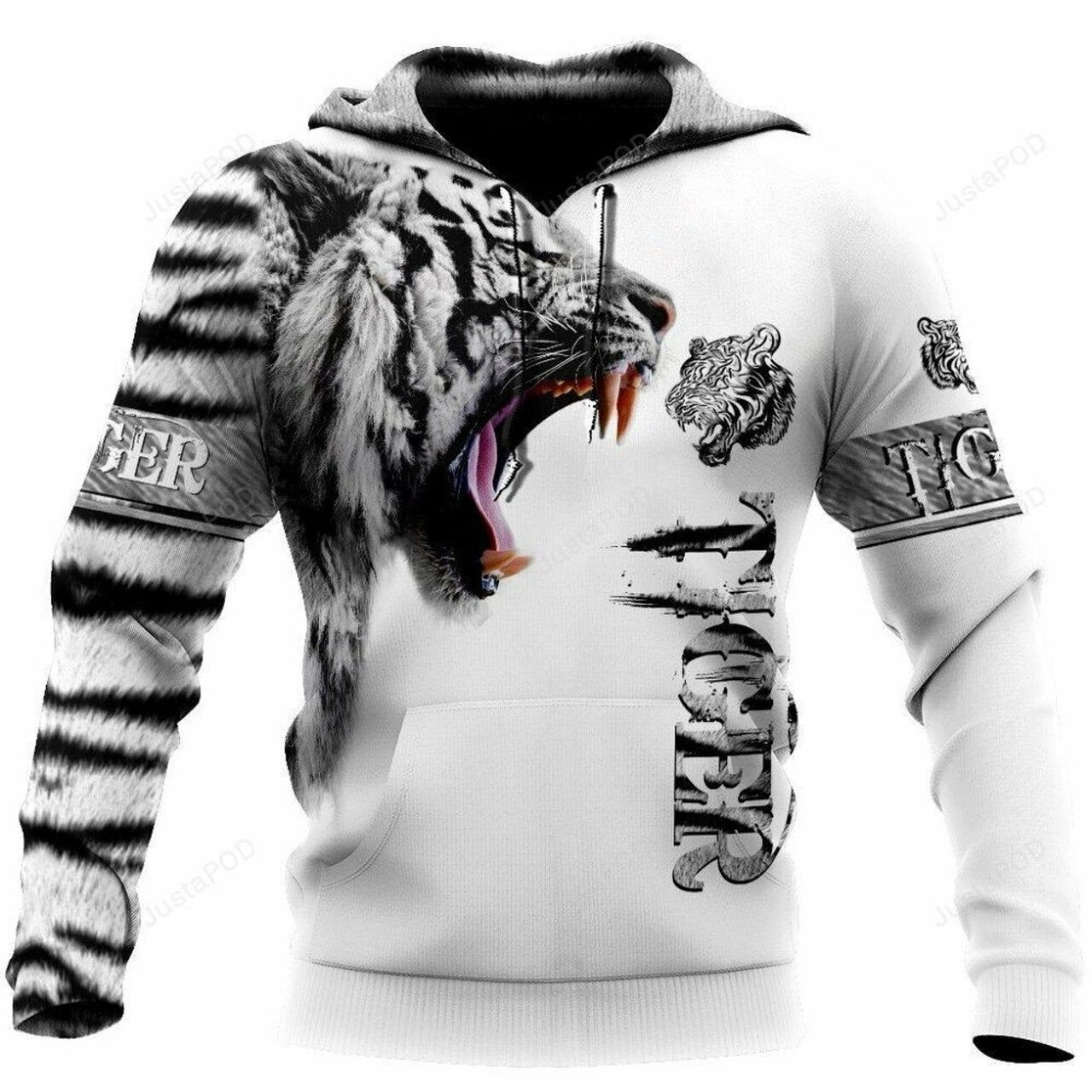 Tiger 3d All Print Hoodie, Zip-up Hoodie