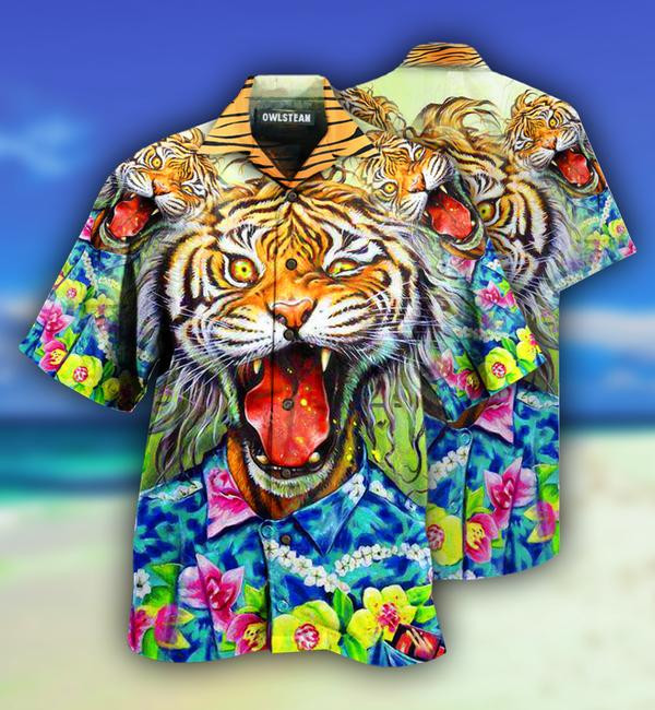 Tiger Awesome With Flowers Limited Edition - Hawaiian Shirt - Hawaiian Shirt For Men