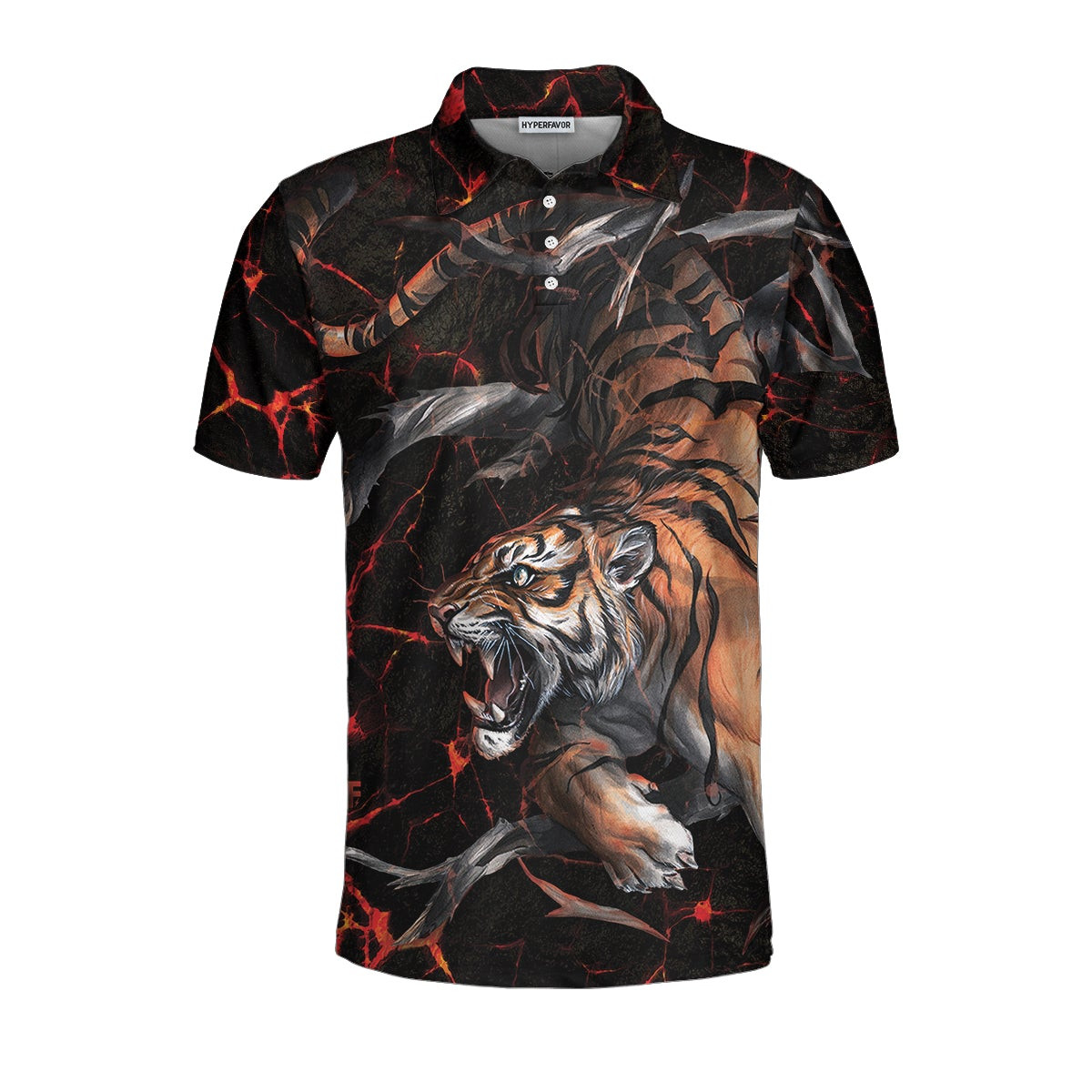 Tiger In The Dark Polo Shirt Cool Tiger Polo Shirt For Men Short Sleeve Tiger Shirt Gift Idea