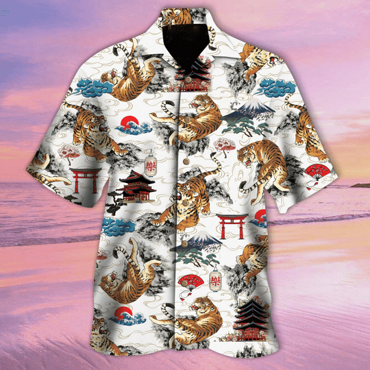 Tiger Japanese Tattoo Hawaiian Shirt Summer Aloha Shirt