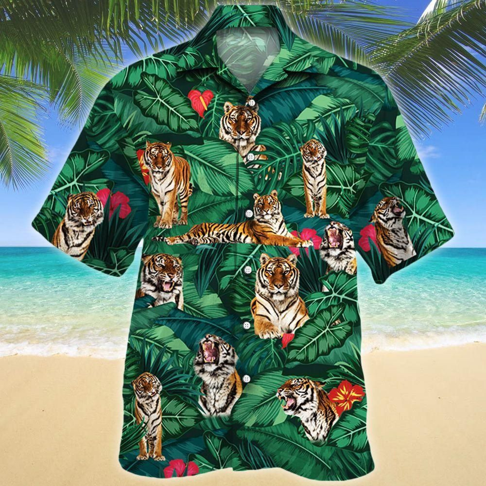 Tiger Lovers Aloha Hawaiian Shirt Colorful Short Sleeve Summer Beach Casual Shirt For Men And Women