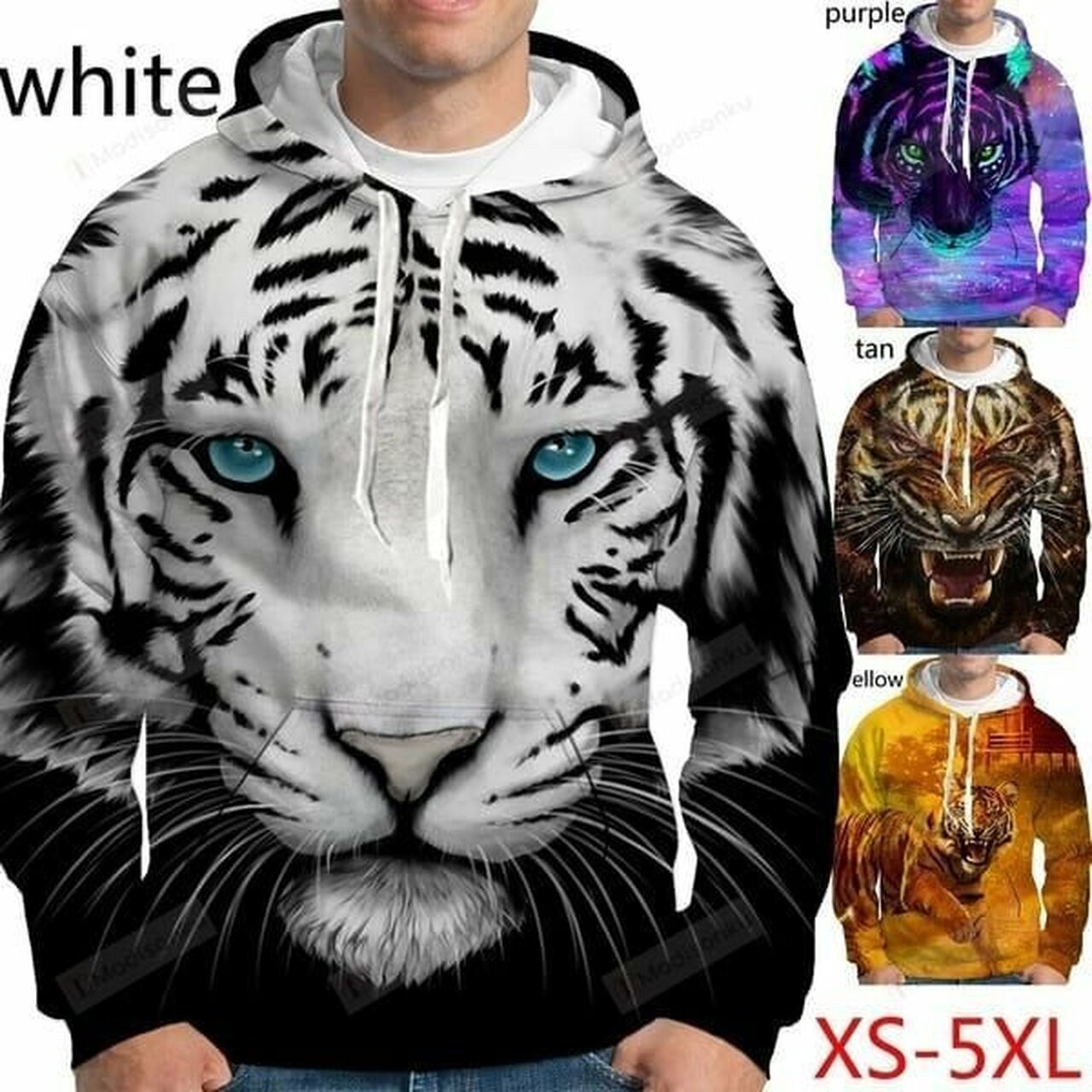Tiger Pattern For Unisex 3d All Over Print Hoodie