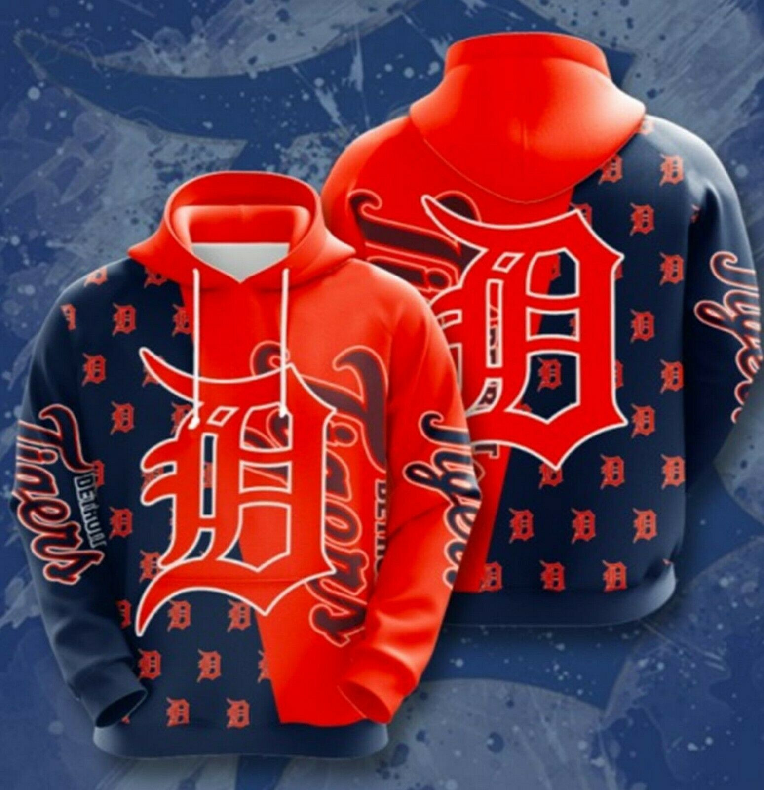 Tigers Detroit Adult Hoodie 3D All Over Print Size S