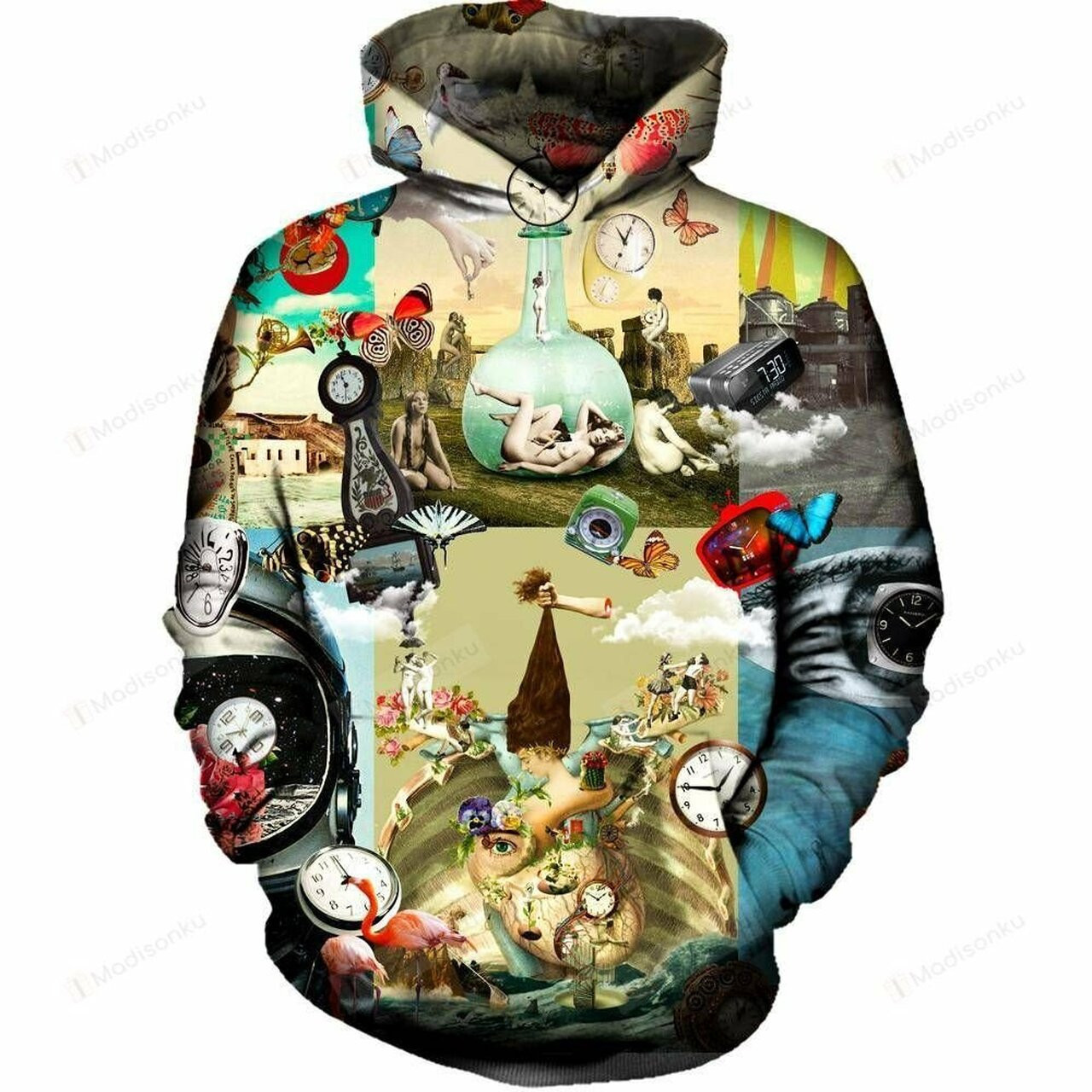 Time Flies 3d All Over Printed Hoodie