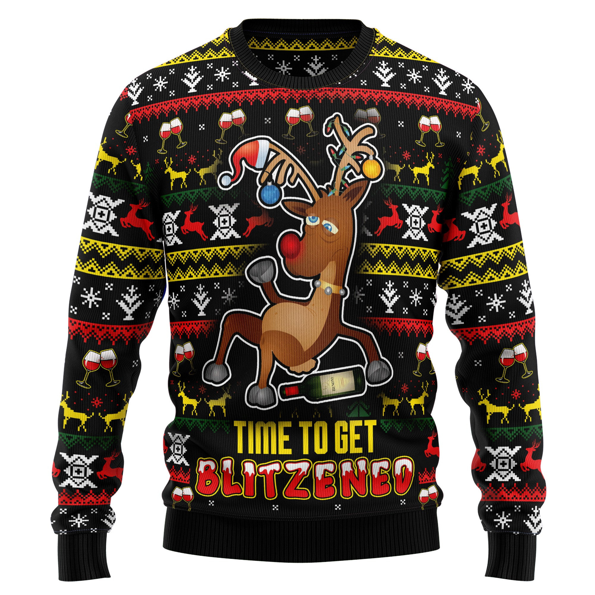 Time To Get Blitzened Ugly Christmas Sweater