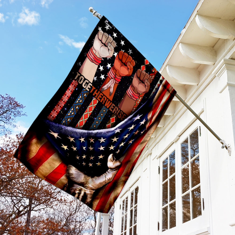 Together We Rise Flag Native American Flag Indian Pride Flag Decorative Outdoor