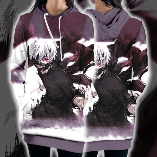 Tokyo Ghoul Hooded Dress Kaneki Ken 3d Hoodie Dress Sweater Dress Sweatshirt Dress Hoodie