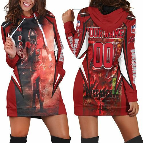 Tom Brady 12 Tampa Bay Buccaneers Flag Nfc South Champions Super Bowl 2021 Personalized Hoodie Dress Sweater Dress Sweatshirt Dress