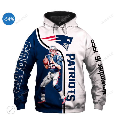 Tom Brady New England Patriots 3D All Over Print Hoodie