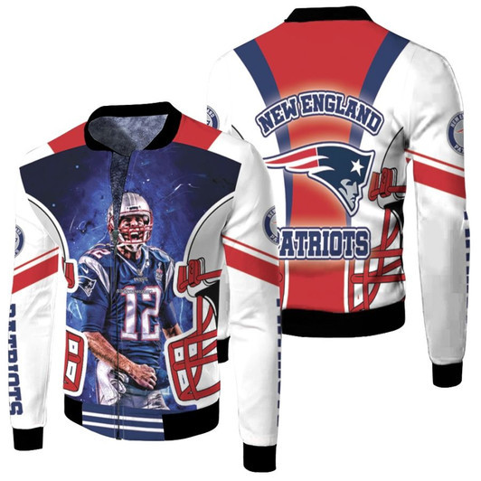 Tom Brady New England Patriots The Amazing Moment Legend Fleece Bomber Jacket