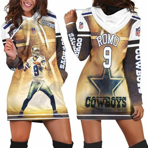 Tony Romo 9 Dallas Cowboys 3d Hoodie Dress Sweater Dress Sweatshirt Dress