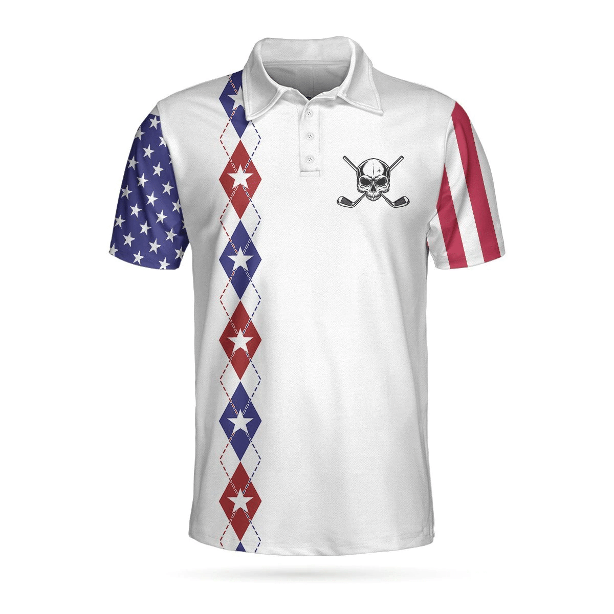 Too Old To Work Too Young To Die But Perfect For Golfing Polo Shirt American Flag Golfing Shirt With Sayings