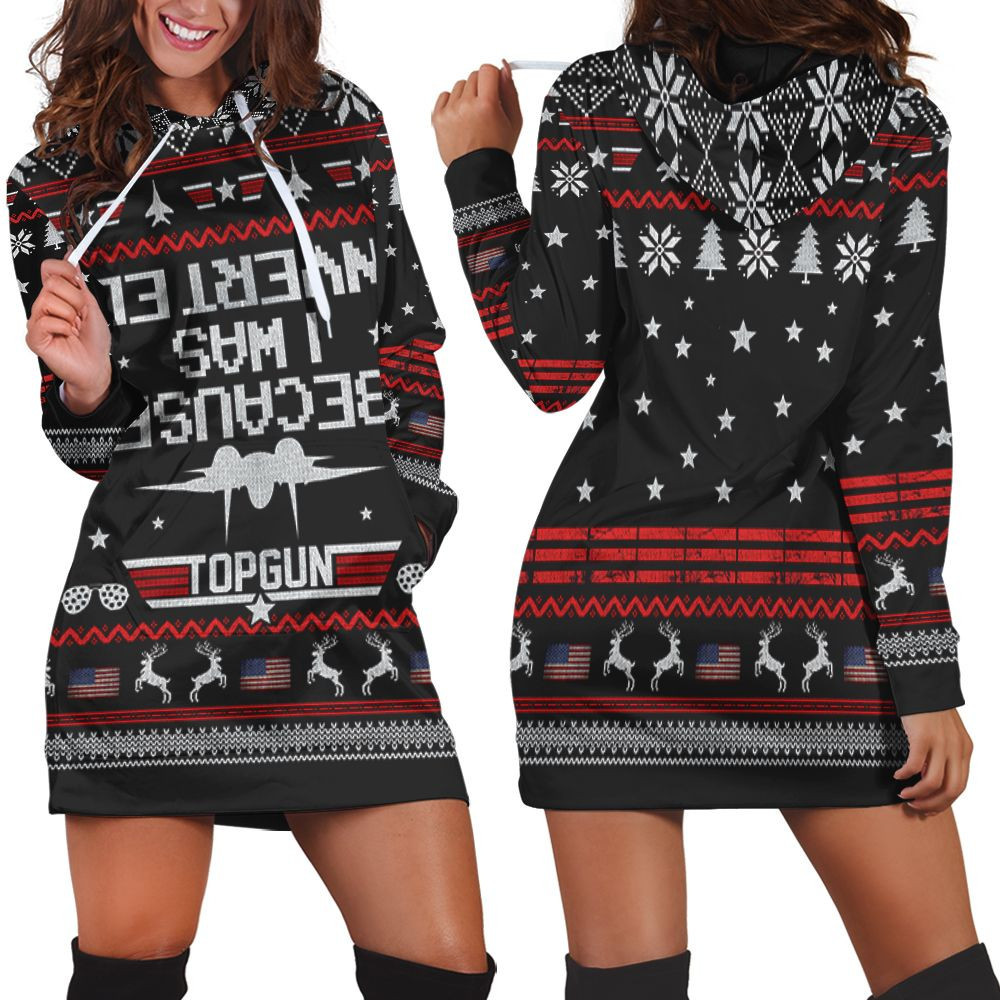 Top Guns Because I Was Inverted Christmas Knitting Pattern Christmas 3d Hoodie Dress Sweater Dress Sweatshirt Dress