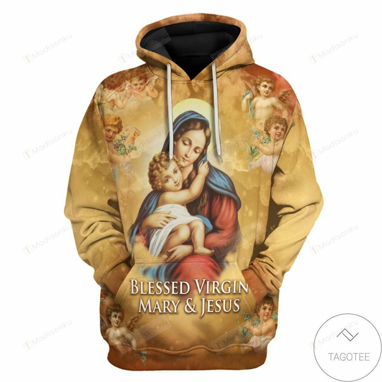 Top Rated Blessed Virgin Mary ampamp Jesus 3d All Over Print Hoodie