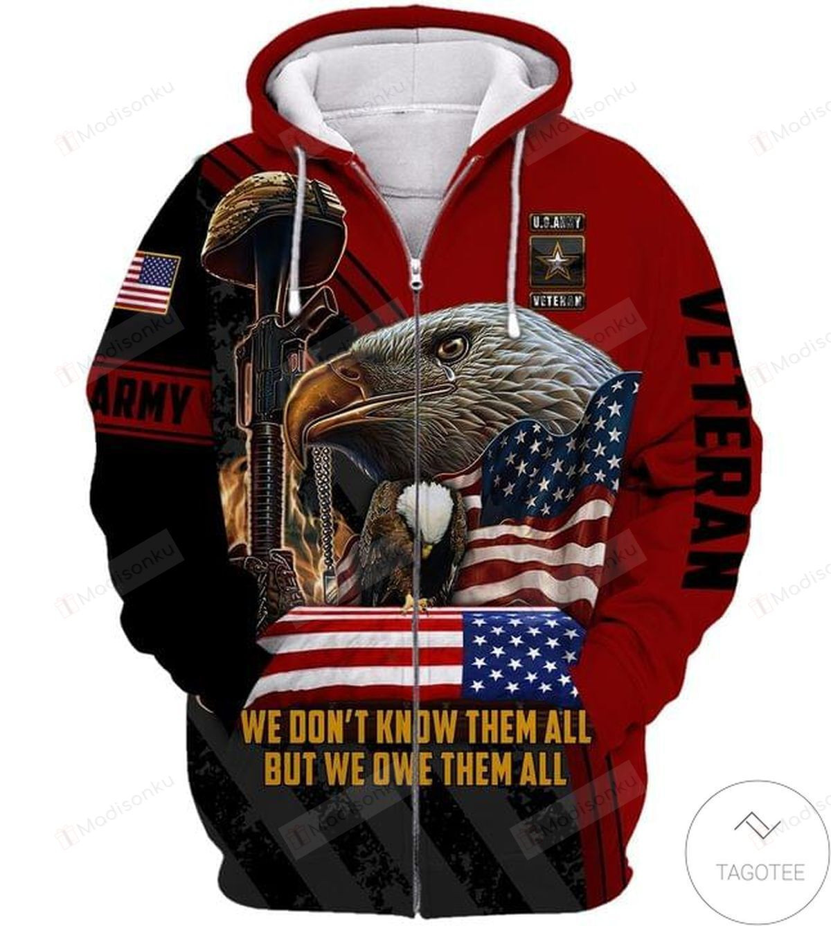 Top We Don't Know Them All But We Owe Them All Veteran 3D All Over Print Hoodie