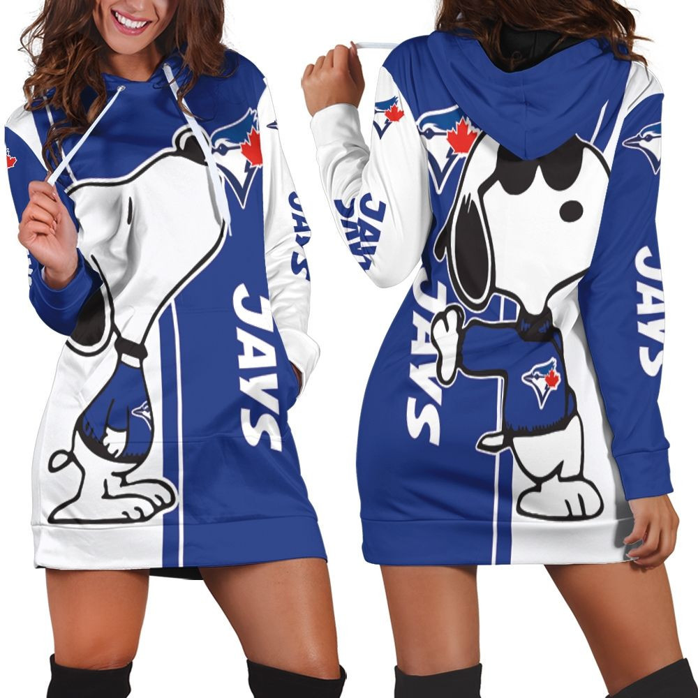 Toronto Blue Jays Snoopy Lover 3d Hoodie Dress Sweater Dress Sweatshirt Dress
