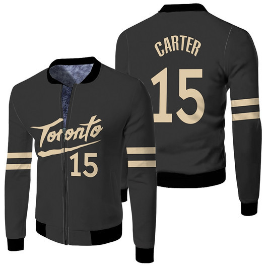 Toronto Raptors Fred Carter 15 Nba 2020 New Arrival Black Jersey Style Gift For Raptors Fans Fleece Bomber Jacket