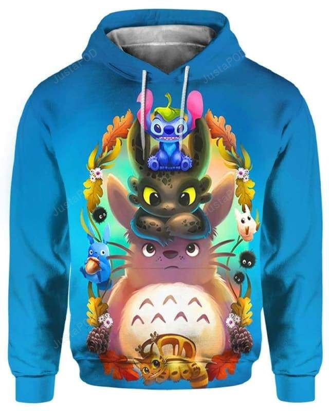 Totoro And Friends 3D All Over Print Hoodie