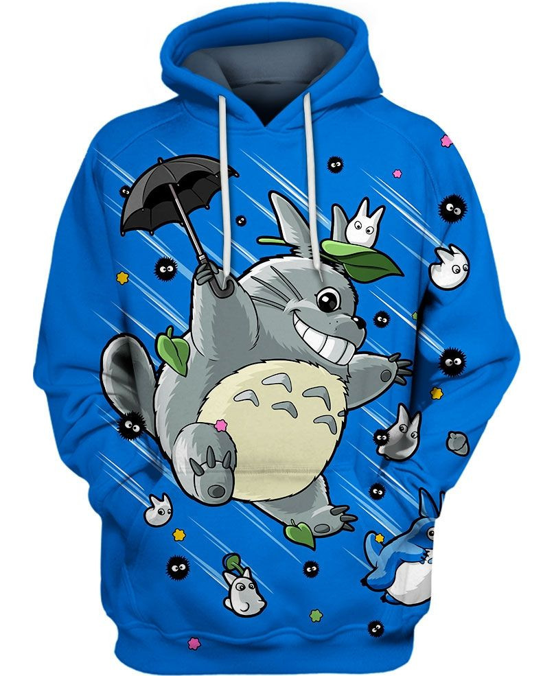 Totoro With Umbrella 3D All Over Print Hoodie