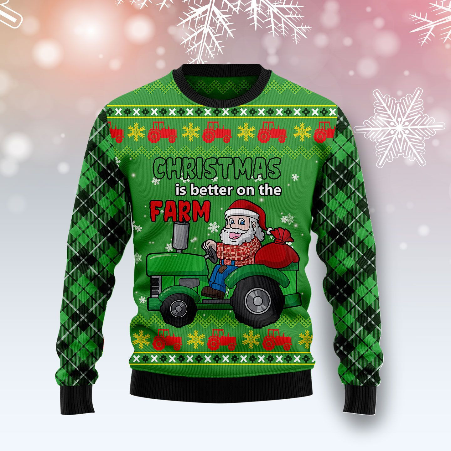 Tractor Santa Ugly Christmas Sweater Ugly Sweater For Men Women