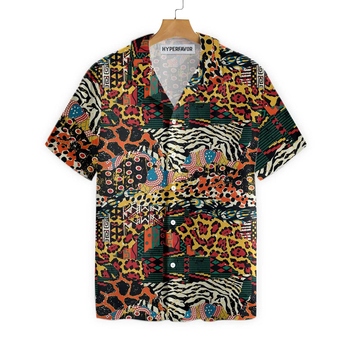 Traditional African Mixed Animal Skin Hawaiian Shirt