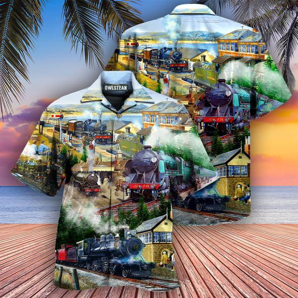 Train Life Is The Train Not The Station Edition - Hawaiian Shirt - Hawaiian Shirt For Men