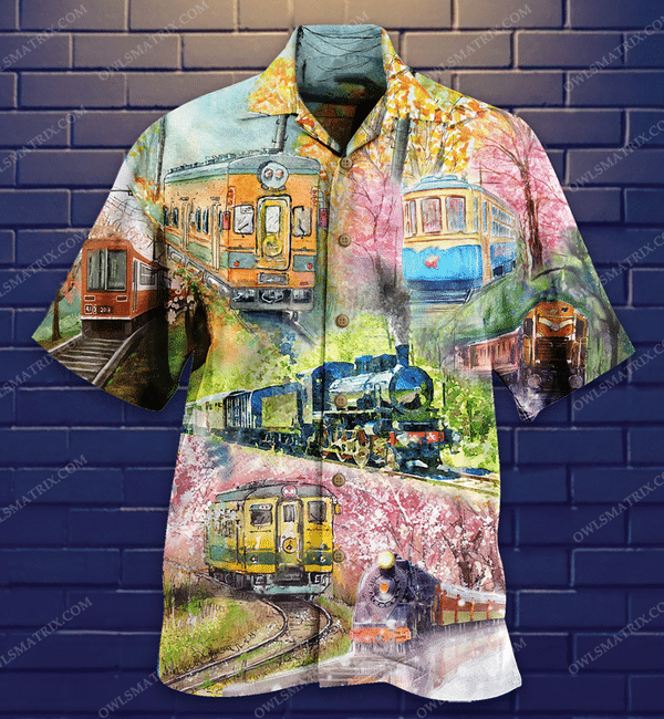 Train Love Flowers Limited Edition - Hawaiian Shirt - Hawaiian Shirt For Men