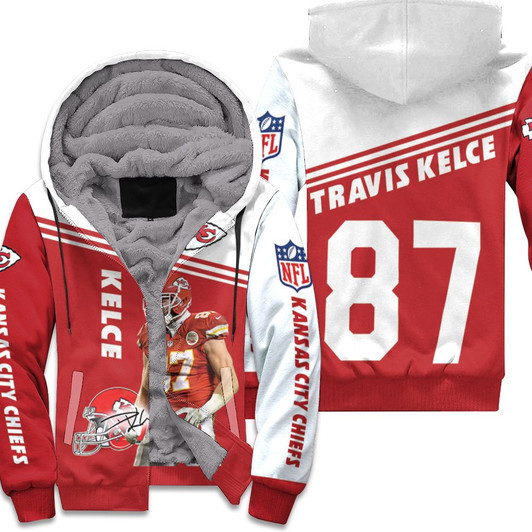 Travis Kelce Kansas City Chiefs 3D Fleece Hoodie