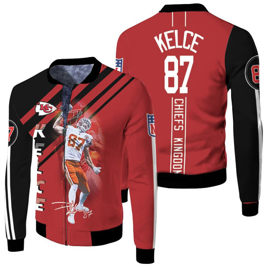 Travis Kelce Kansas City Chiefs Fleece Bomber Jacket