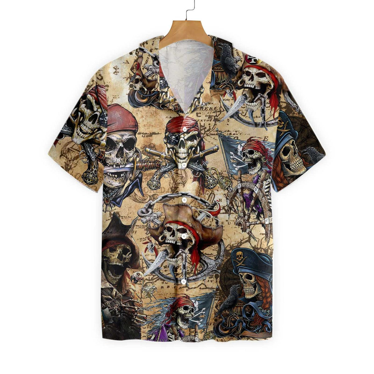 Treasures World Map For Pirate Hawaiian Shirt