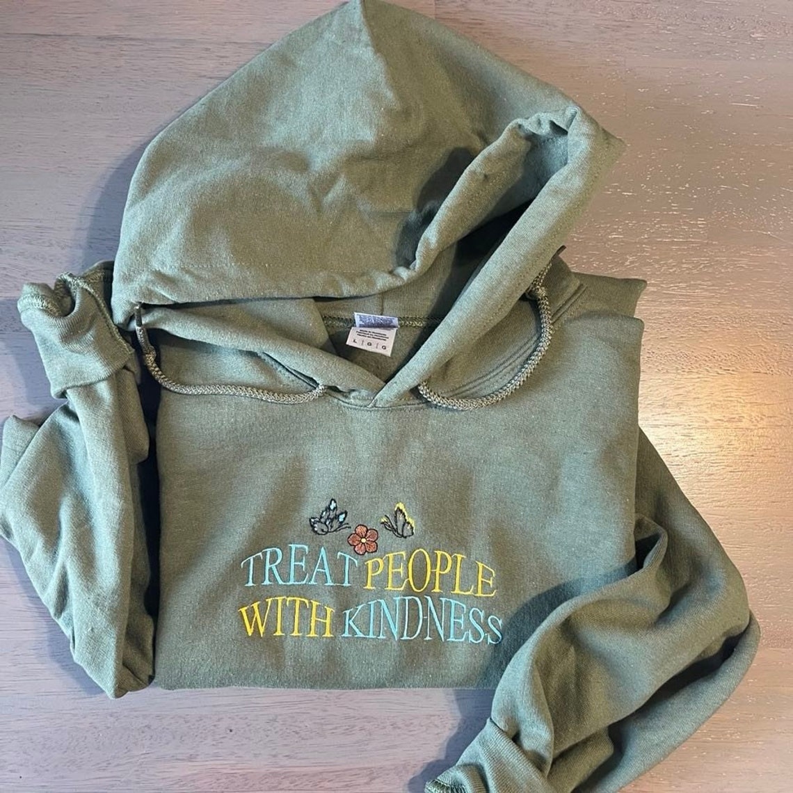 Treat People With Kindness Embroidered Hoodie Styles Custom Embroidery