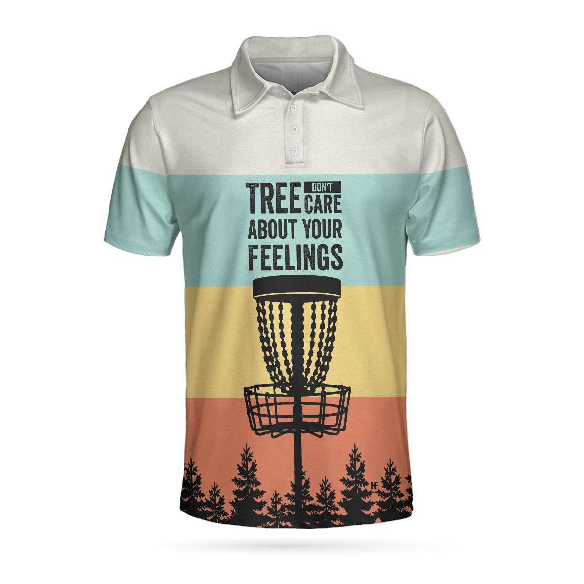 Tree Dont Care About Your Feelings Polo Shirt Vintage Palette Pine Silhouette Polo Shirt Best Disc Golf Shirt For Men