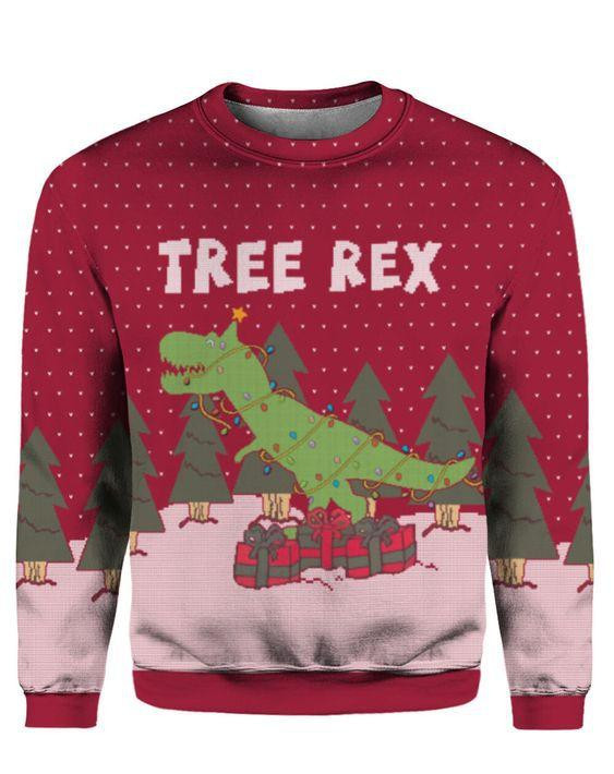 Tree Rex Christmas Ugly Christmas Sweater Ugly Sweater For Men Women