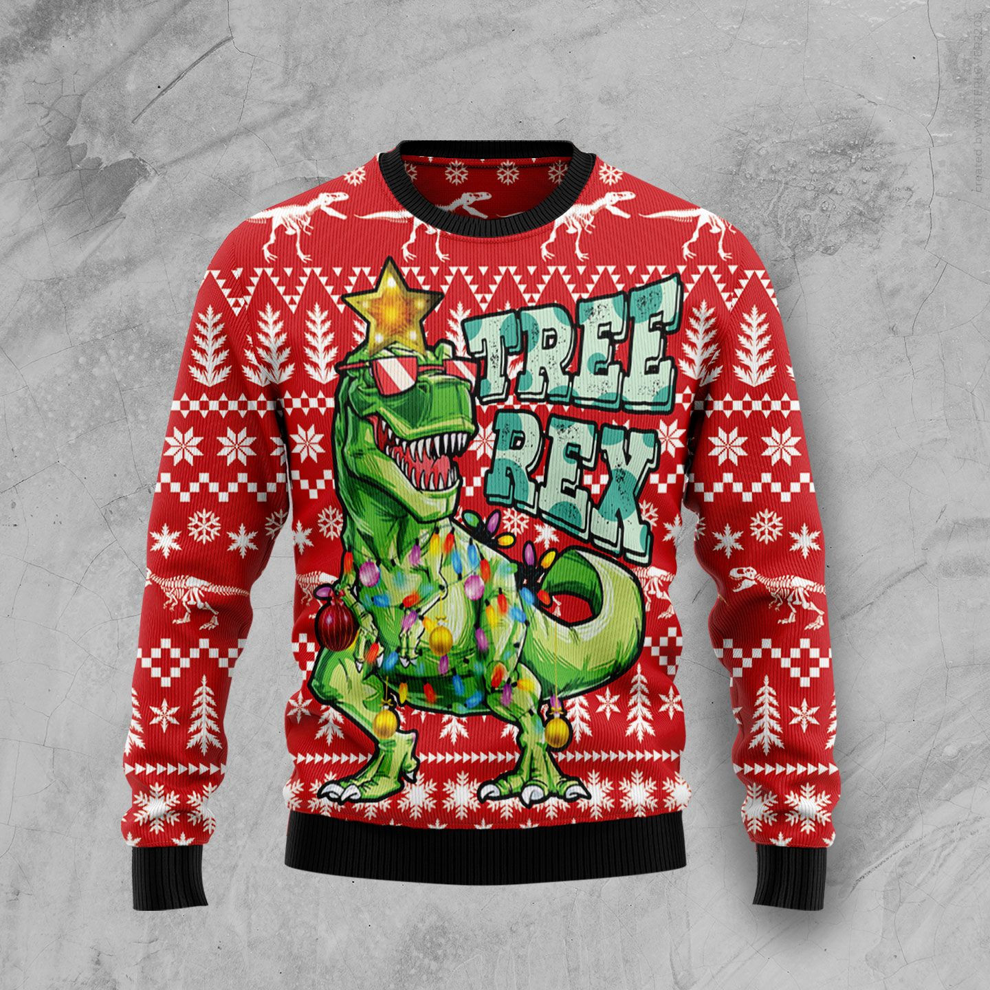 Tree Rex Rex Dinosaur Ugly Christmas Sweater