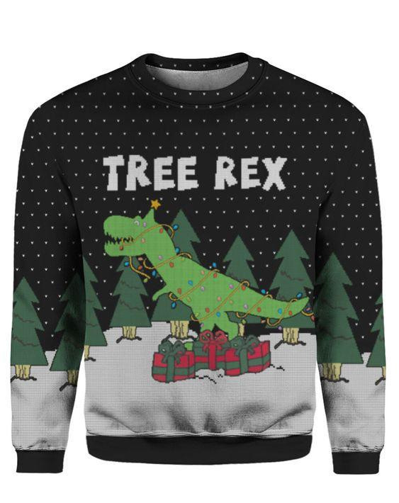 Tree Rex Ugly Christmas Sweater Ugly Sweater For Men Women