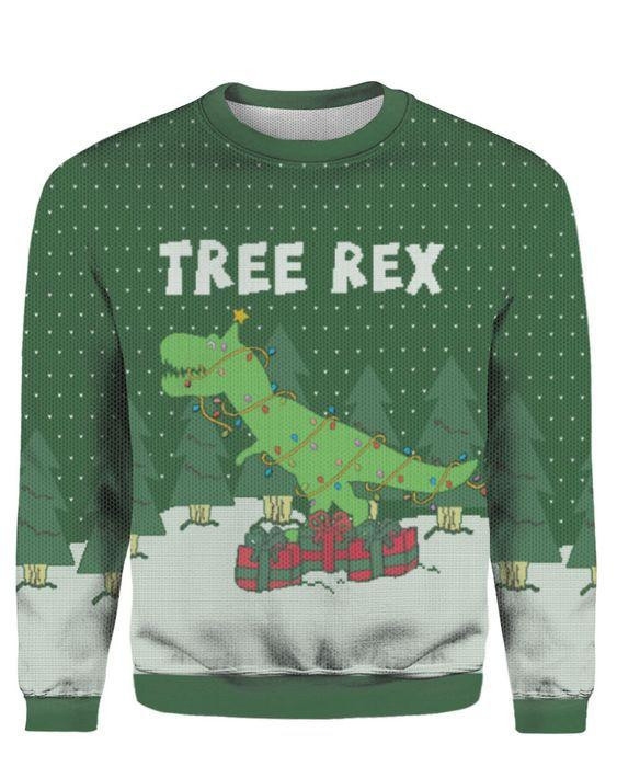 Tree Rex Ugly Christmas Sweater Ugly Sweater For Men Women