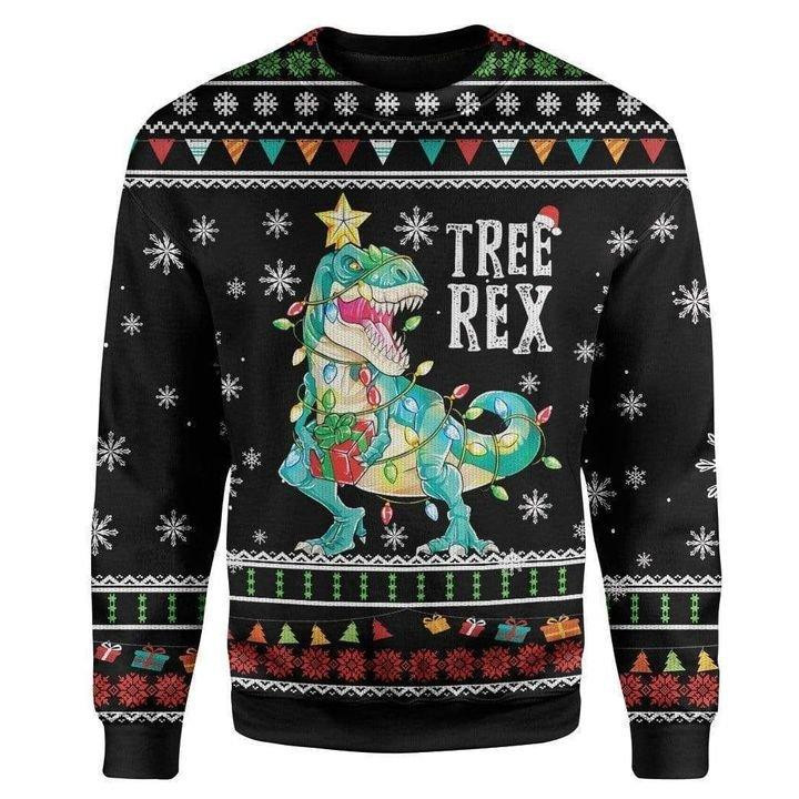 Tree Rex Ugly Christmas Sweater Ugly Sweater For Men Women