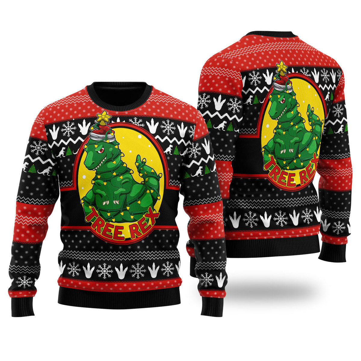 Tree Rex Ugly Christmas Sweater Ugly Sweater For Men Women