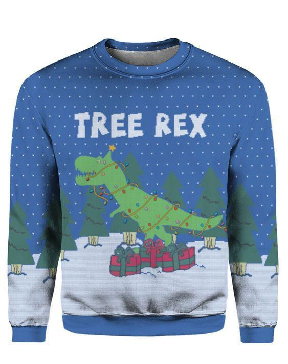 Tree Rex Ugly Christmas Sweater Ugly Sweater For Men Women